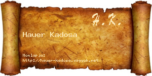 Hauer Kadosa névjegykártya
